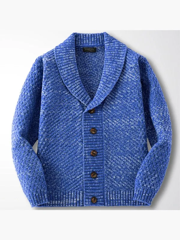 Classic Men's Contrast Button Sweater Cardigan