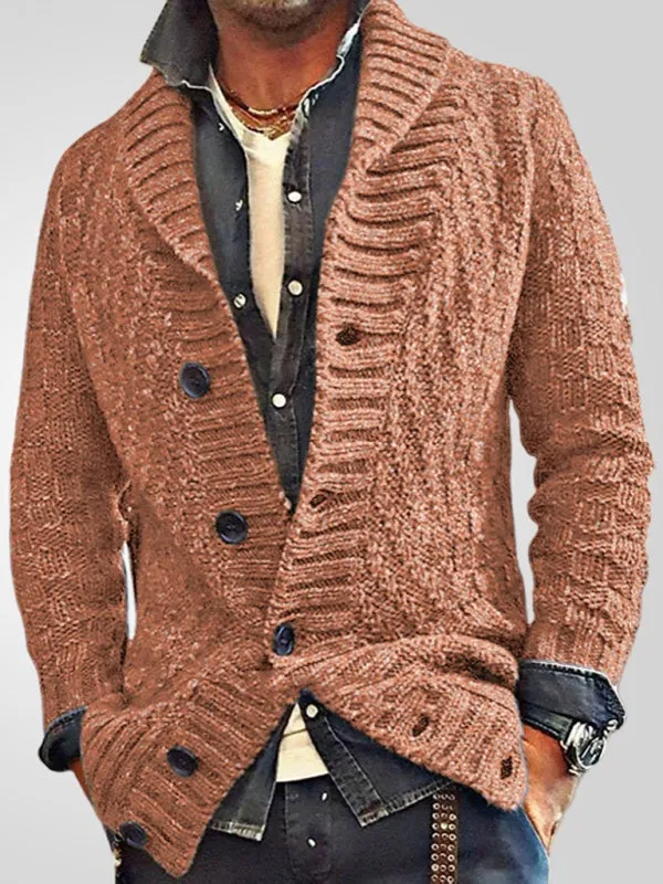 Classic Men's Contrast Button Sweater Cardigan