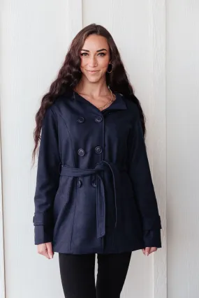 Classy & Sassy Peacoat in Navy