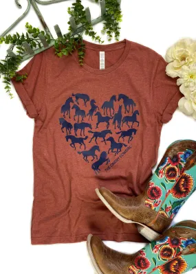 Clay Horse Heart Short Sleeve Tee