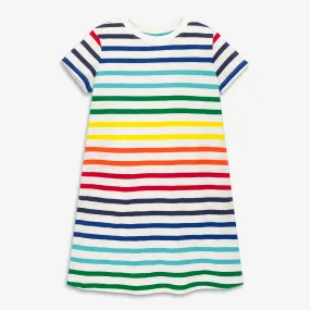 Clearance t-shirt dress in rainbow stripe