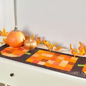 Coats & Clark Quilting Halloween Table Runner- patchwork pumpkin
