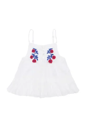 Coco & Ginger Bijou Top Eggshell w Hand Embroidery