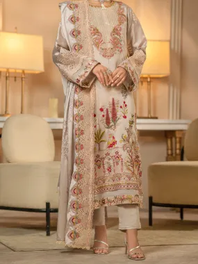 Coffee Chiffon 3 Piece Formal Stitched - AL-3PS-LS-426
