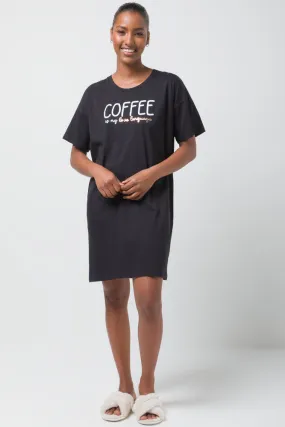 Coffee Sleepshirt Black