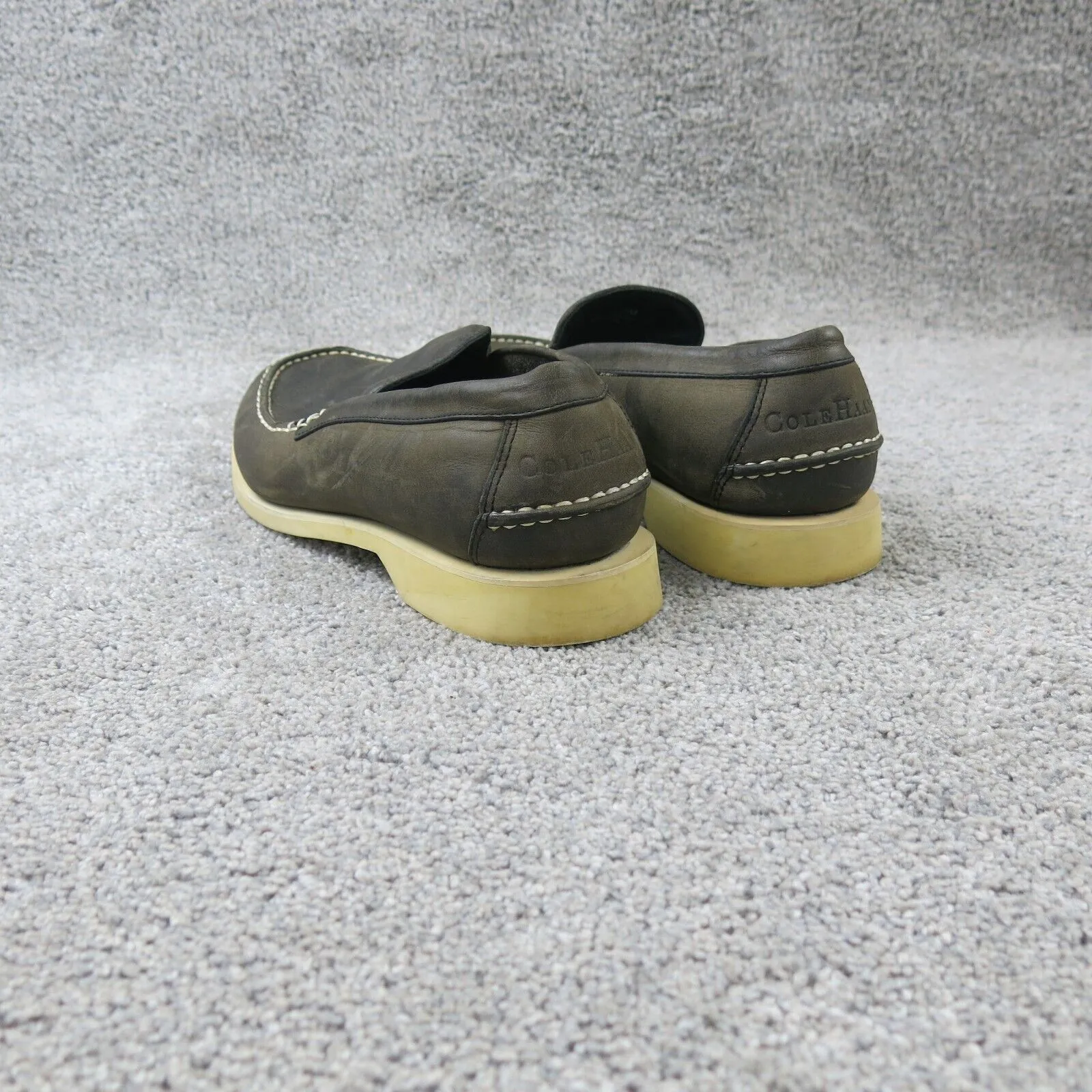 Cole Haan Men Slip On Casual Shoes C00080 Green Leather Loafers Size US 8M