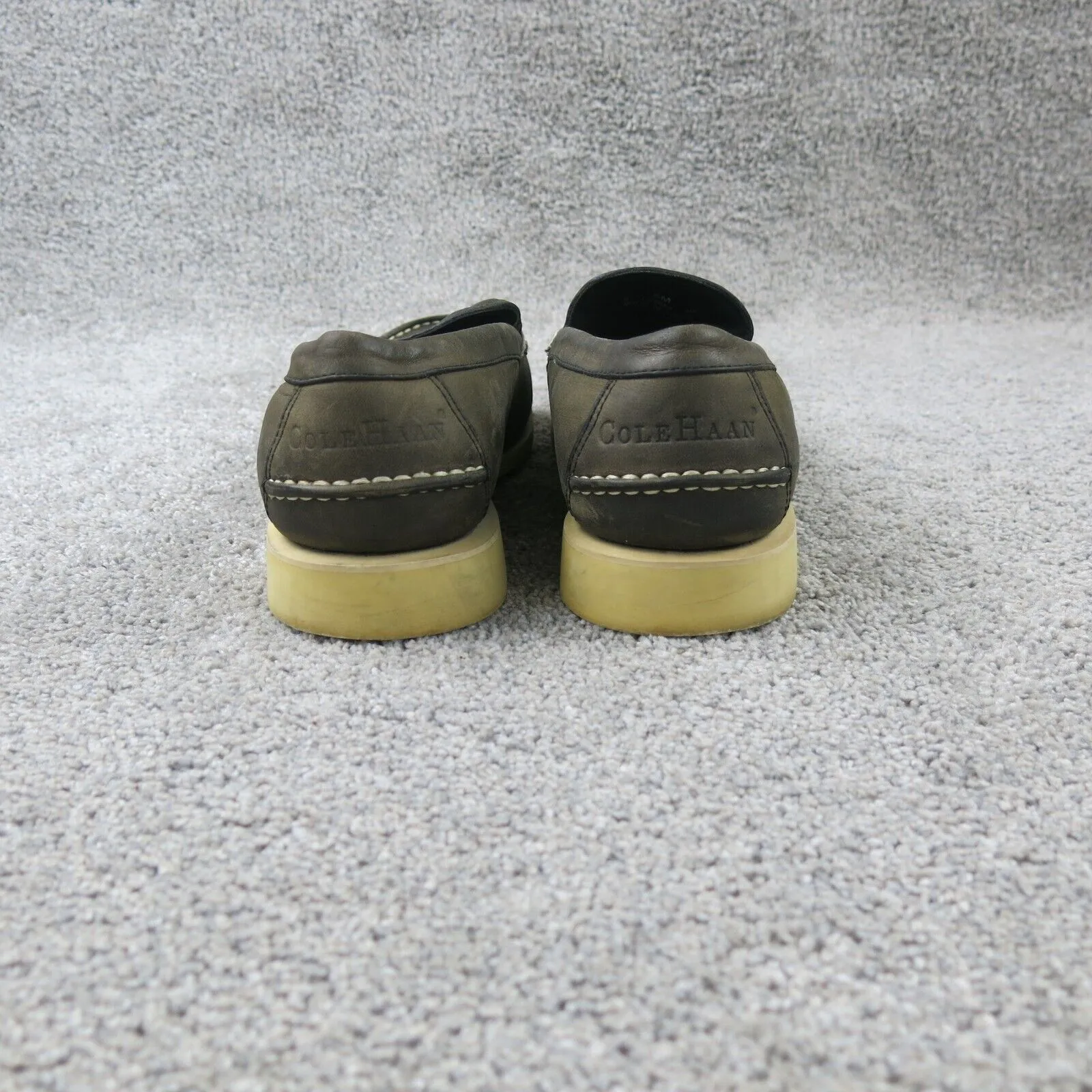 Cole Haan Men Slip On Casual Shoes C00080 Green Leather Loafers Size US 8M