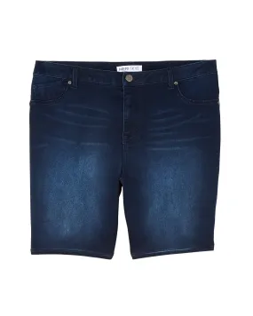 Coleman Bermuda Short with Slit Detail | Dark Wash