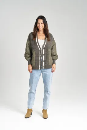 COLLEGE PUFFER KNIT JACKET