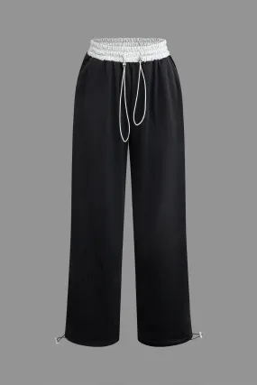 Color Block Drawstring Trousers