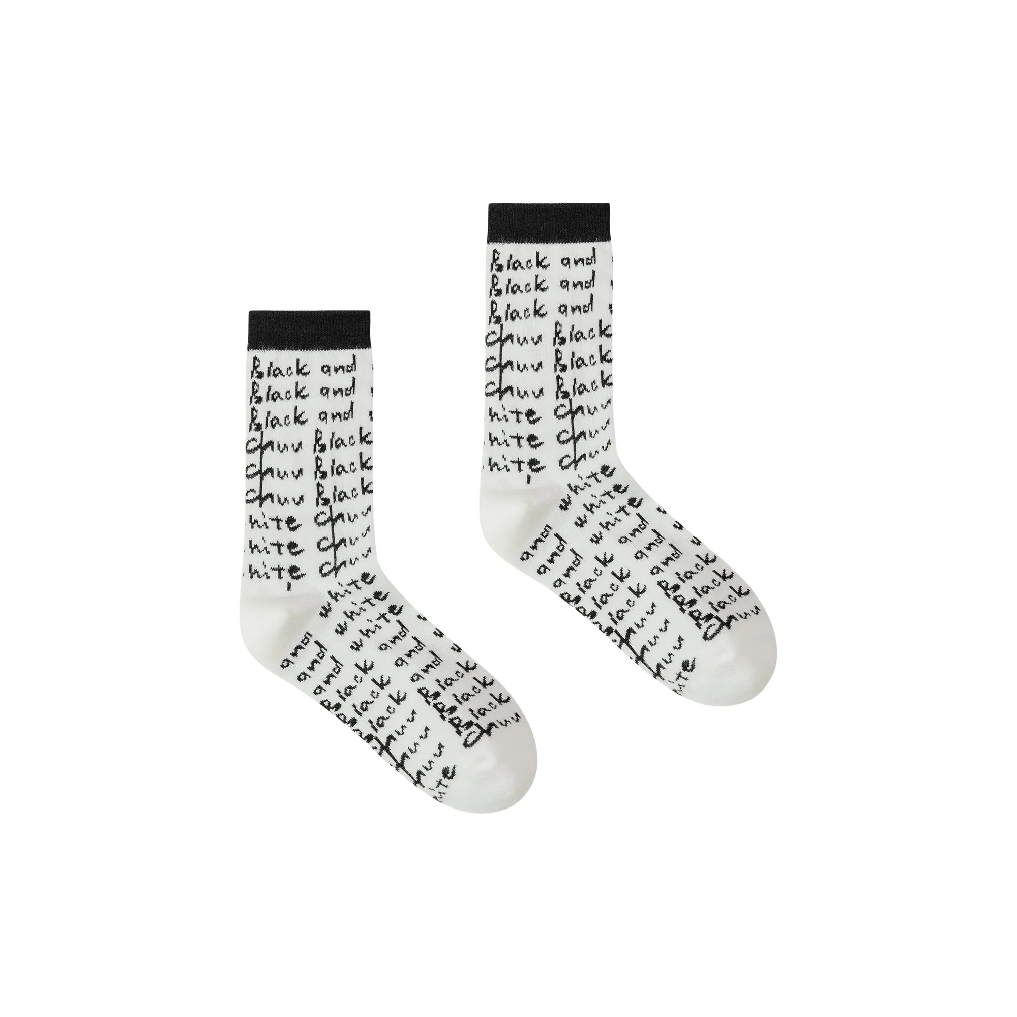 Color Lettering Jacquard High Socks