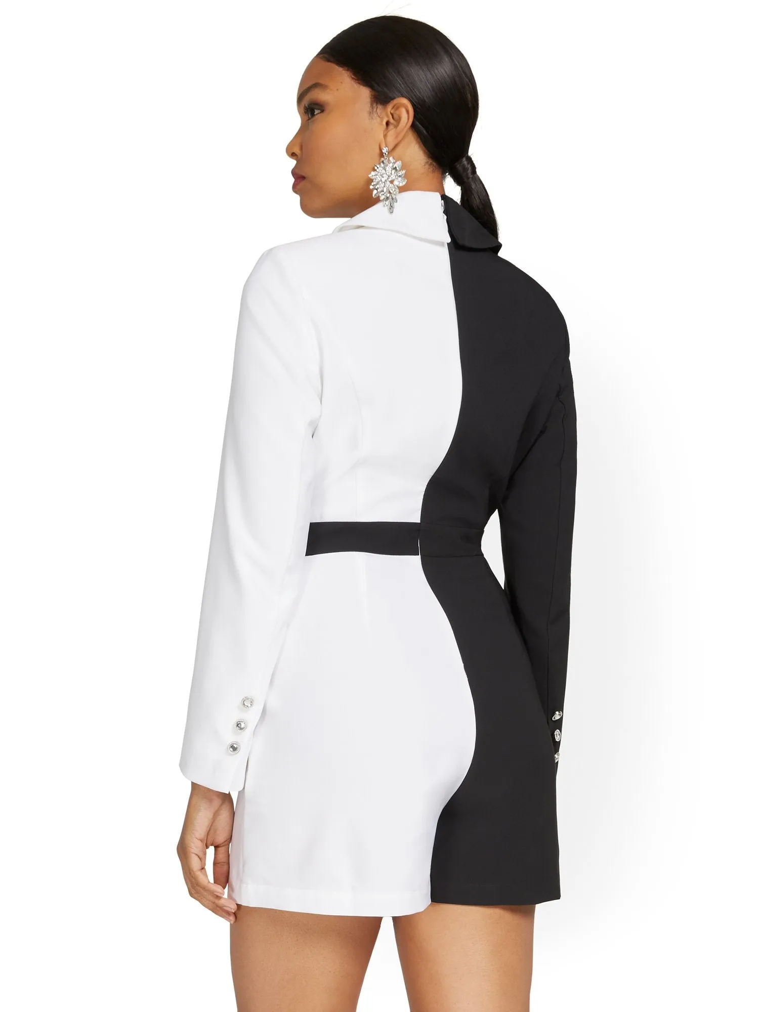 Colorblock Blazer Romper