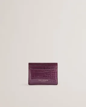 Coly Croc Effect Card Holder Maroon