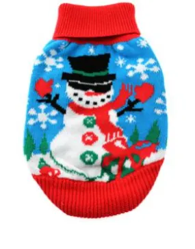 Combed Cotton Ugly Snowman Holiday Dog Sweater