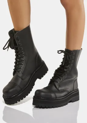 Commando 10 Eyelet Vegan Combat Boots