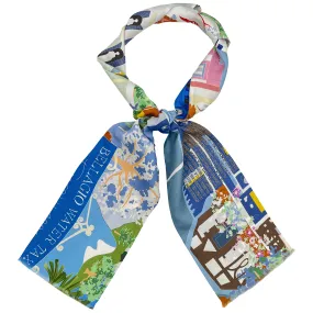 Como bellagio blue silk tie scarf