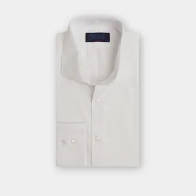 Contemporary Fit, Cutaway Collar, 2 Button Cuff Shirt in a White Textured Cotton