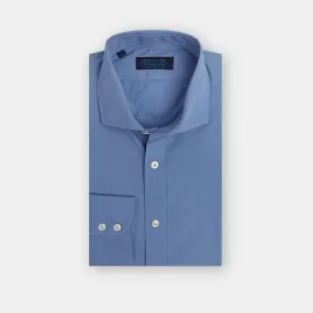 Contemporary Fit, Cutaway Collar, Two Button Cuff in Plain Mid Blue