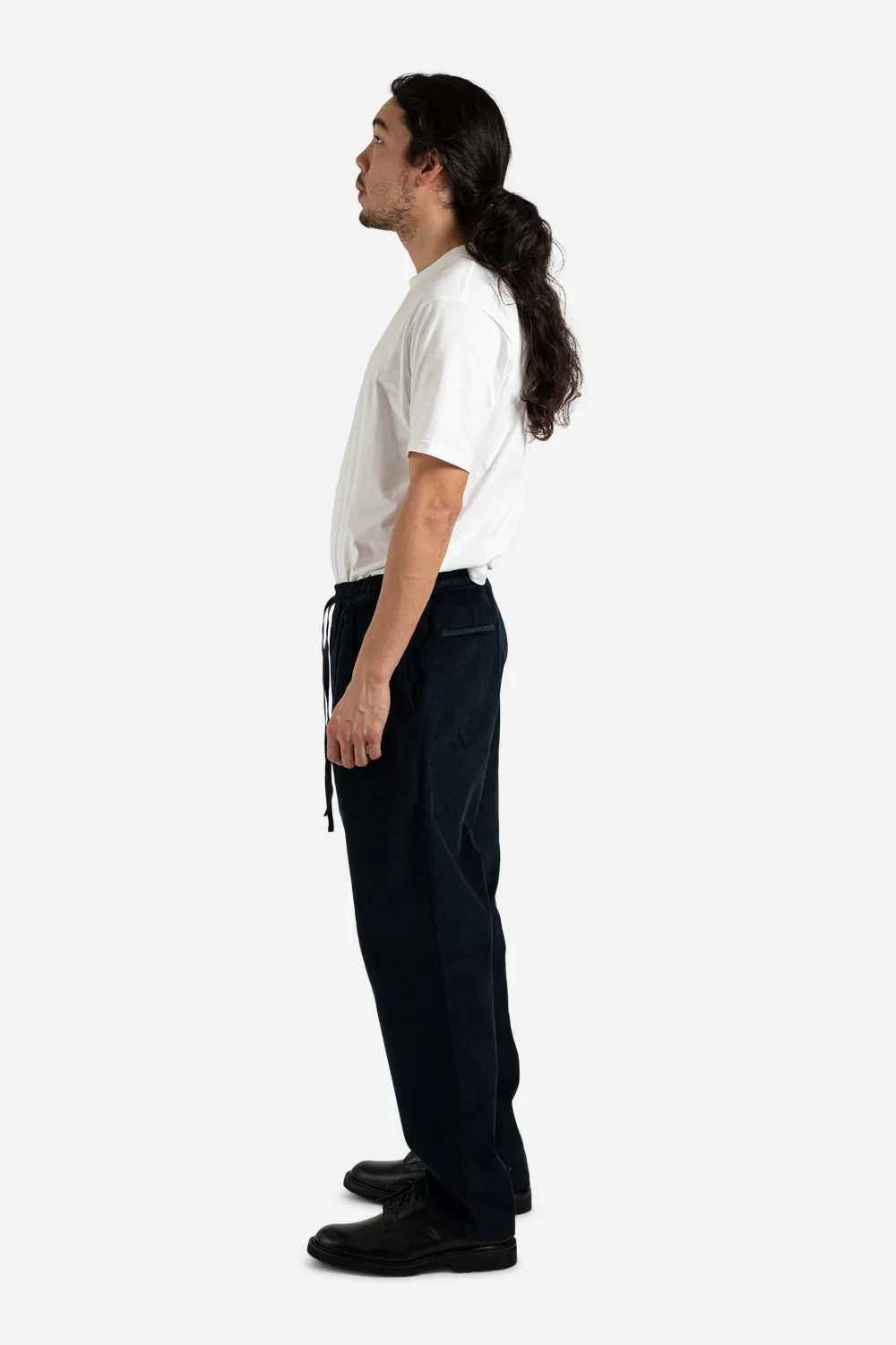 Corduroy Relax Set-Up Two Tuck Pants - Navy