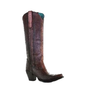 Corral Ladies Brown Python Full Exotic Tall Top Boots A4070