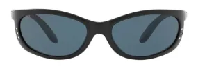 Costa Del Mar Mens Fathom Matte Black Frame - Gray 580 Plastic Lens - Polarized Sunglasses