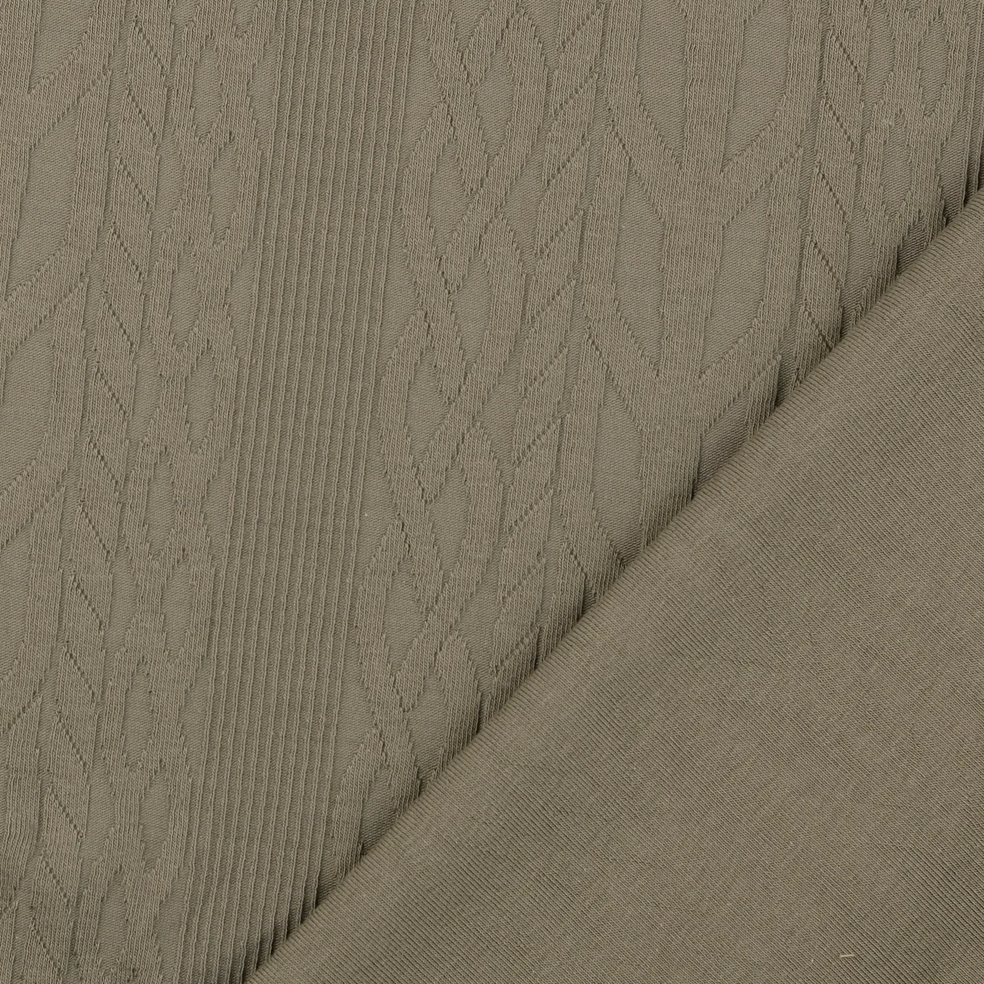 Cotton Cable Knit Fabric in Olive