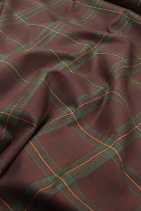 Cotton Flannel Shirting - Brown / Green Checks