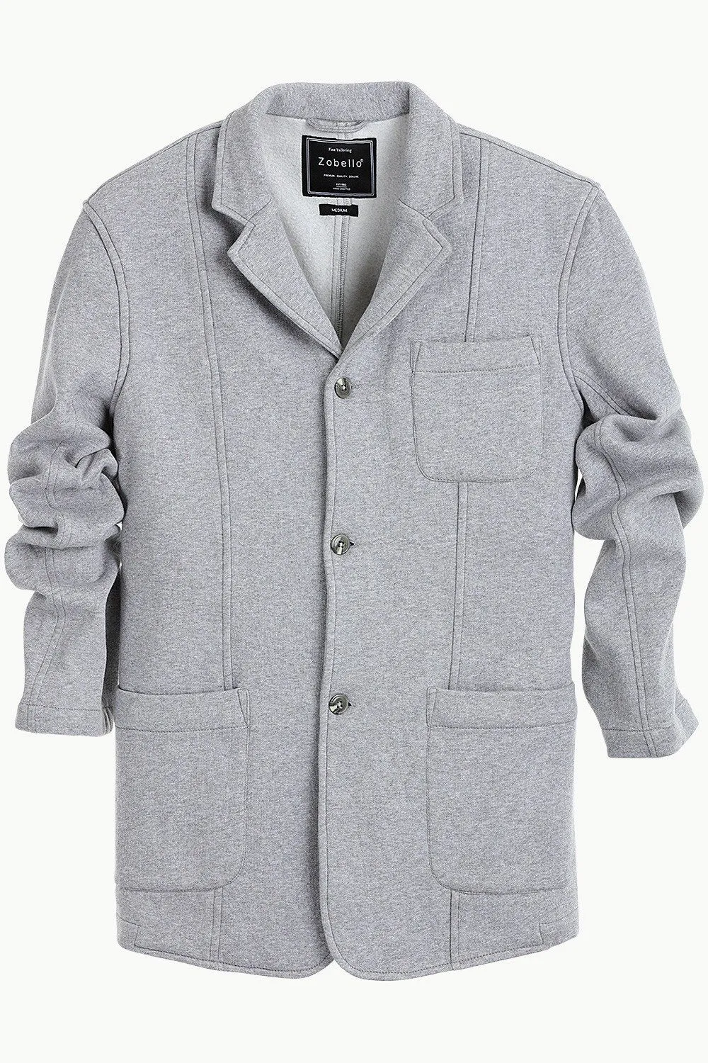 Cotton Fleece Blazer with 3 Buttons
