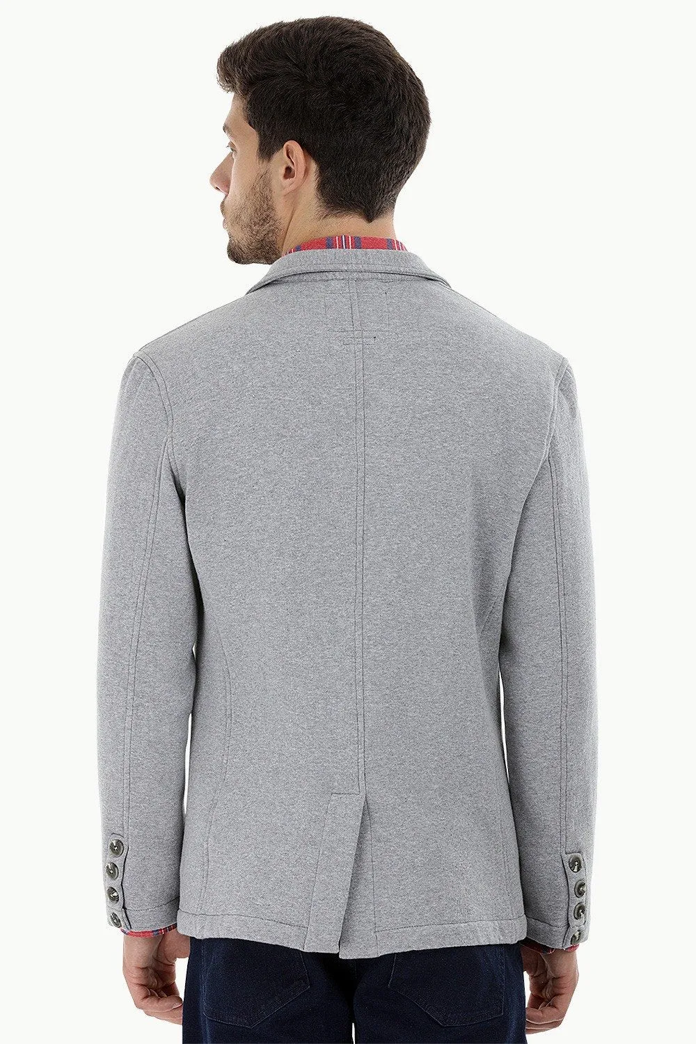 Cotton Fleece Blazer with 3 Buttons