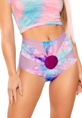 Cotton Kandi Tie-Dye Daisy High-Waist Short