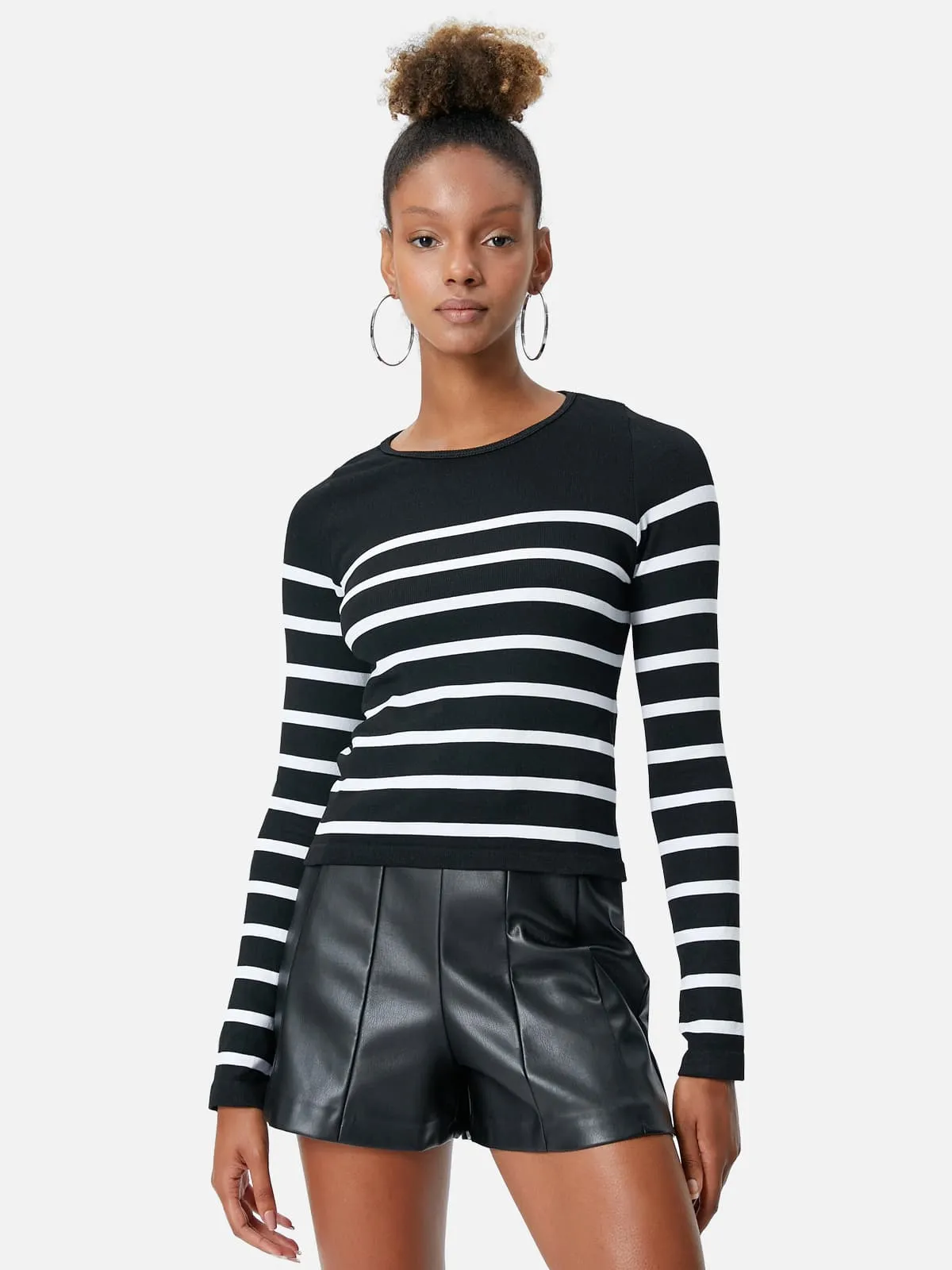 Cotton Long-Sleeve Striped T-shirt