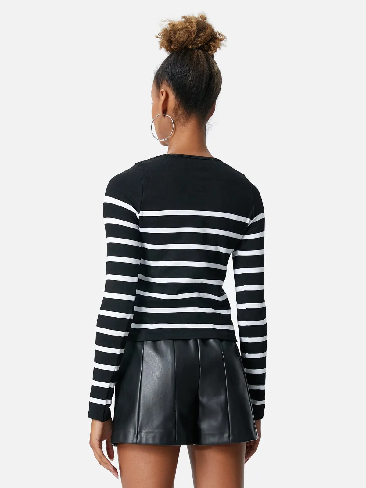 Cotton Long-Sleeve Striped T-shirt