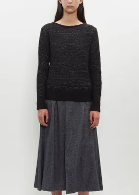 Cotton-Mohair Blend Fjord Sweater — Dark Grey