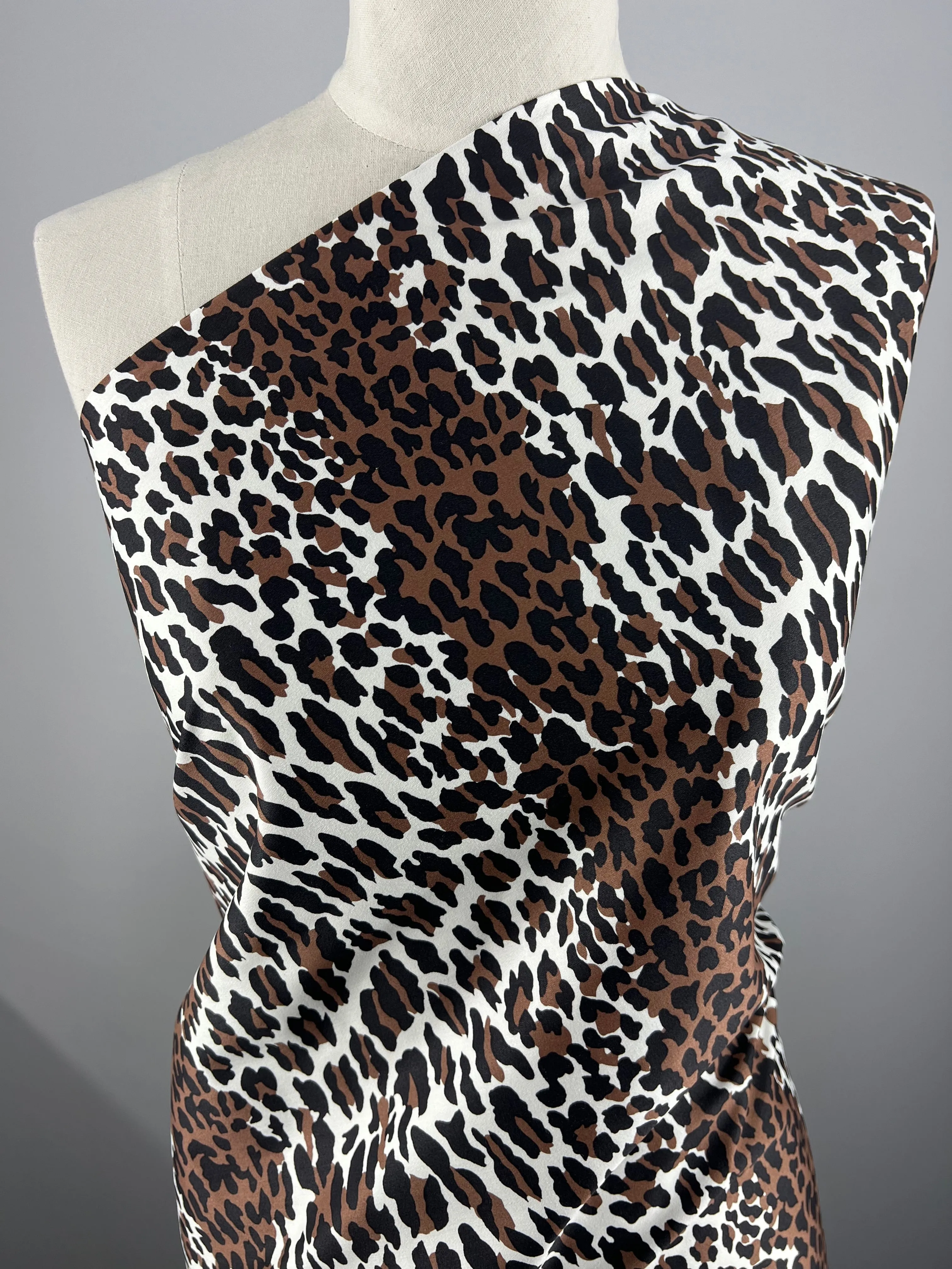 Cotton Sateen - Striped Leopard - 148cm