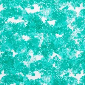 Cotton Voile Print - THEA - Leafs - Turquoise