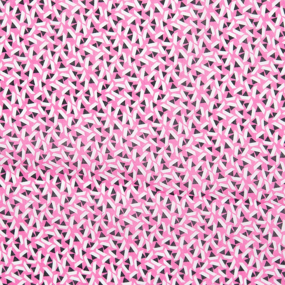 Cotton Voile Print - THEA - Triangles - Pink