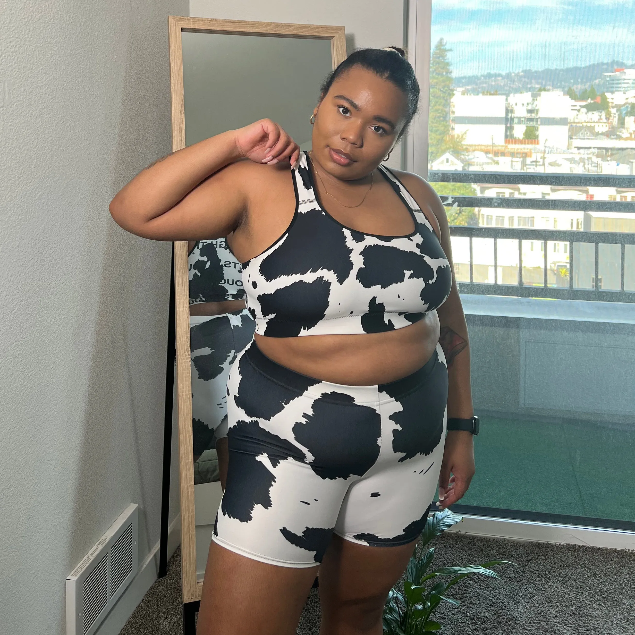 Cow Pose Biker Shorts (up to 3XL)