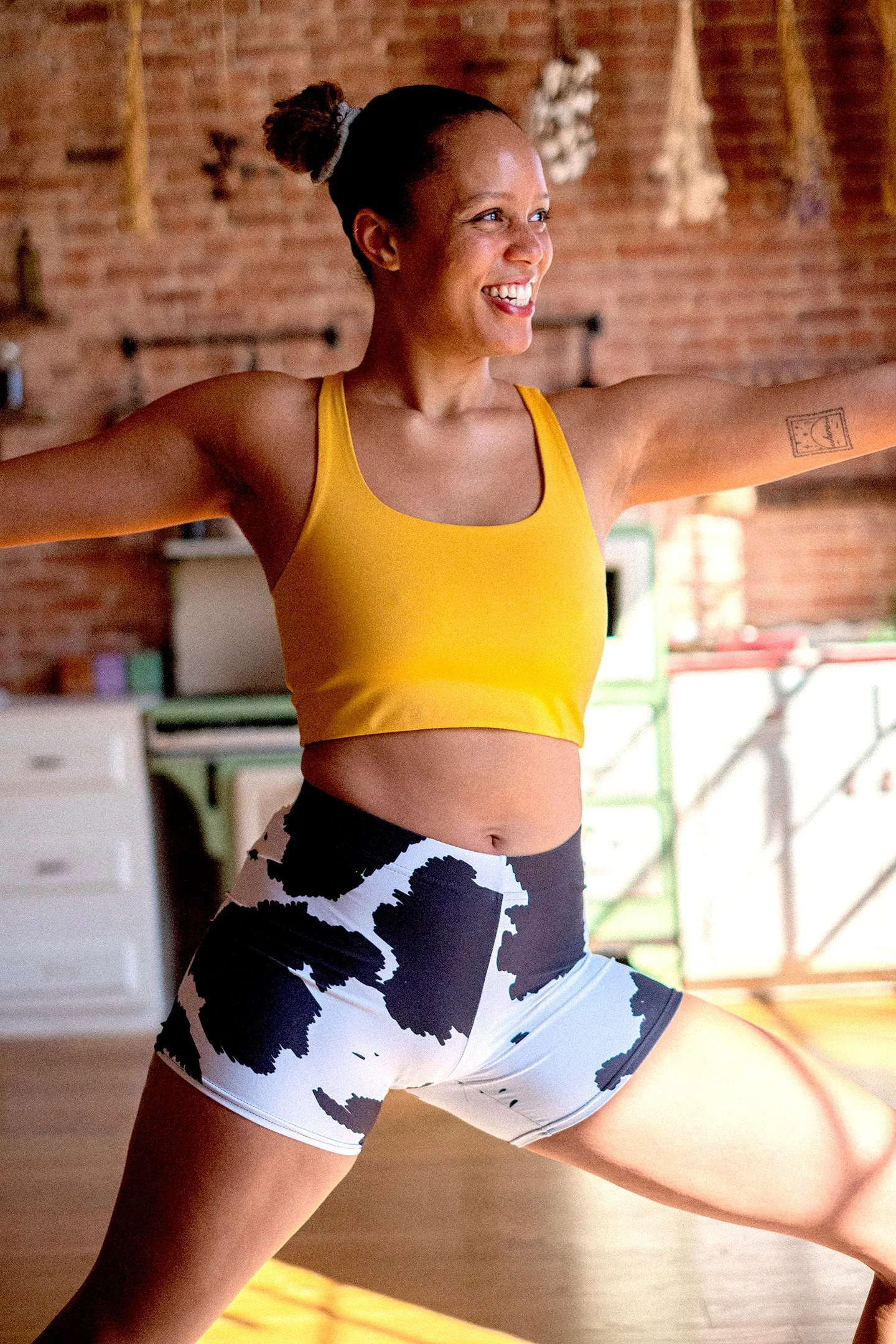 Cow Pose Biker Shorts (up to 3XL)