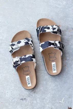 Cow Puddle Sandals (Black)