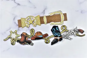 Cowboy Theme Applique | Iron On Cowboy Patch Applique | Cowboy Costume Applique | DIY Costume Accessories | Cute Star Design