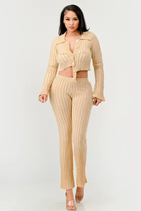 Cozy Knit High Waisted Pant Set