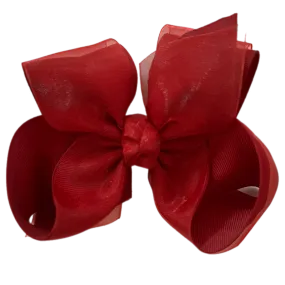 Cranberry Layered Organza/Grosgrain Bow