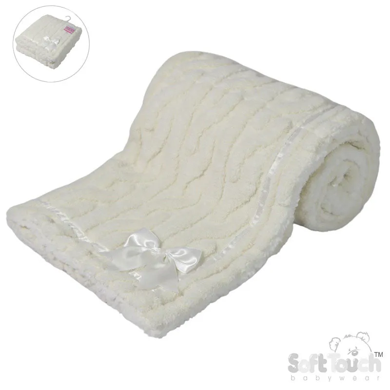 Cream Cable Knit Wrap W/Large Bow FBP234-C