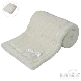 Cream Cable Knit Wrap W/Large Bow FBP234-C