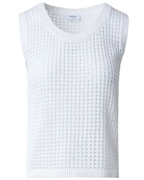 Cream Mesh Knit Boxy Top