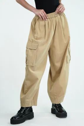 Creamy Yellow Balloon Cargo Pants