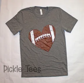 CREW Distressed Football Heart Tee
