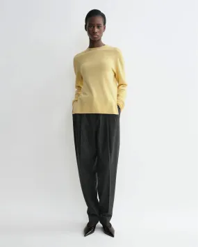 CREW-NECK CASHMERE KNIT / SOFT YELLOW