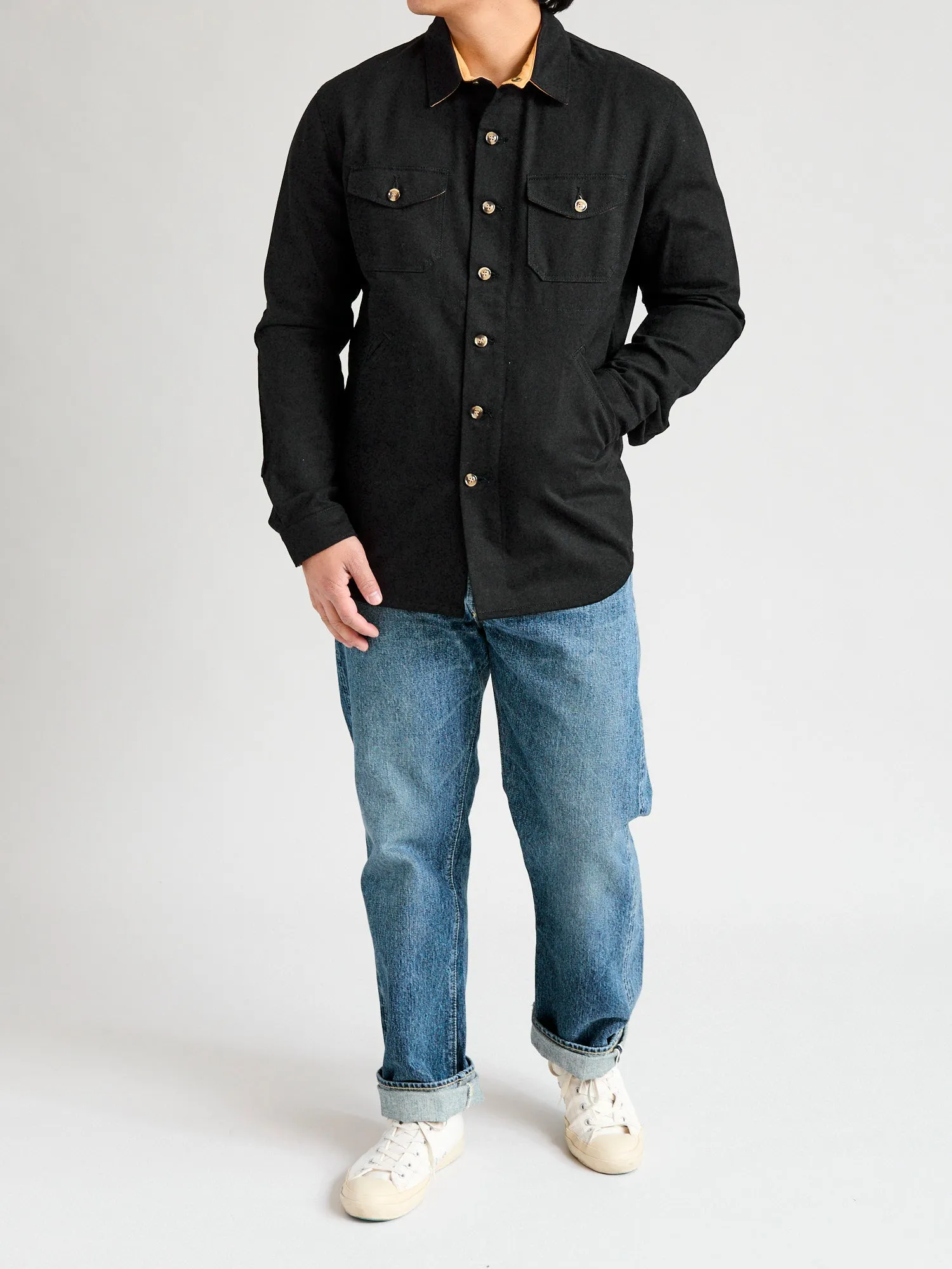 Crissman Denim Overshirt in Den Black