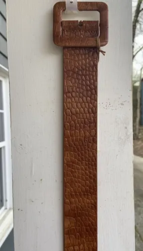 Crocodile Print Belt with Rectangle Buckle (5063)
